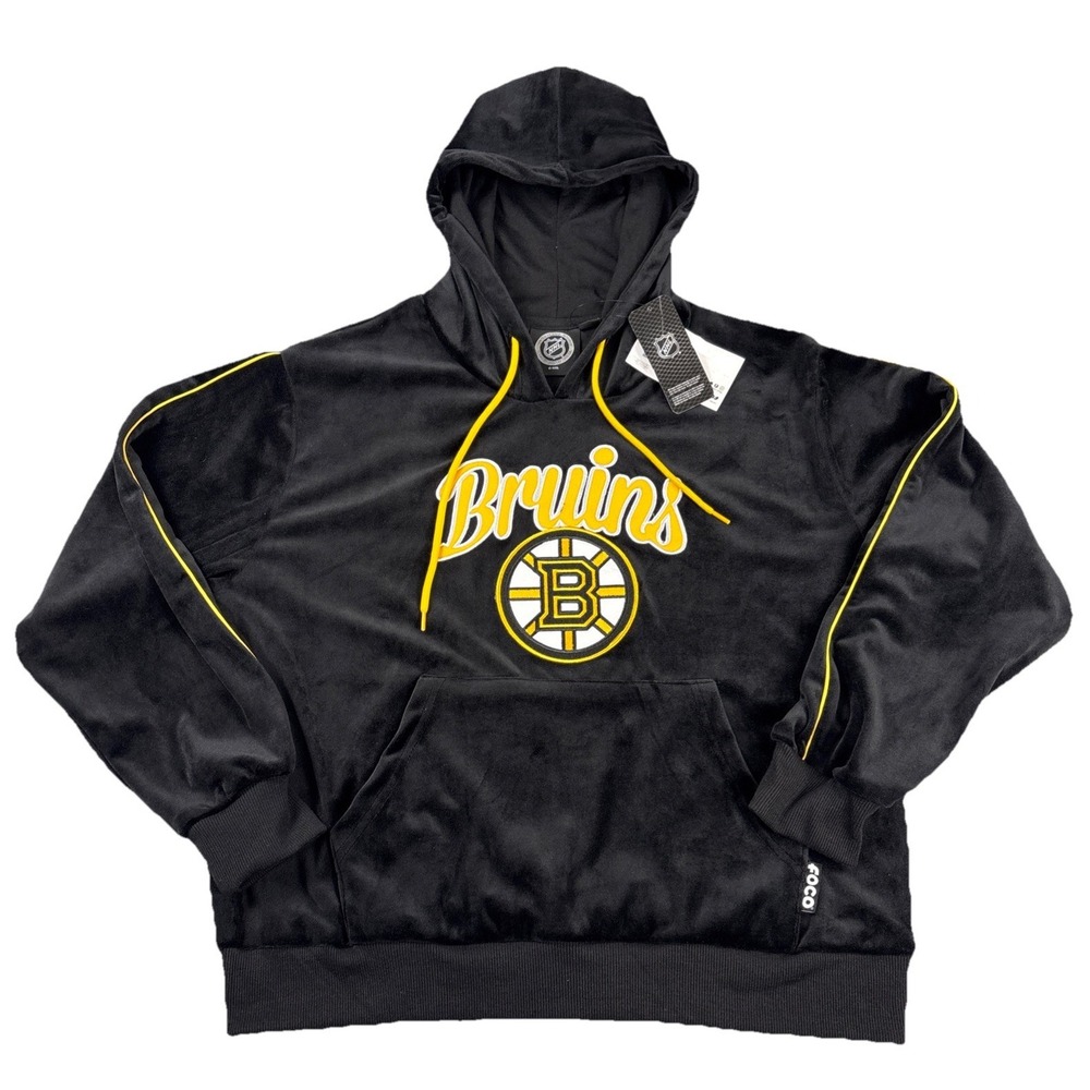 Boston Bruins / FOCO /‎ NHL Velour Hoodie - NWT Womens Small - Soft Sweatshirt
